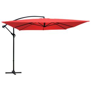 Parasol déporté 3x3m acier rouge