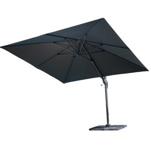 Parasol déporté 3x3m en aluminium anthracite  emeraude - oz…