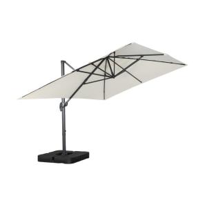 Parasol déporté 3x4m   base 50x50cm écru