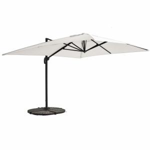 Parasol Déporté 3x4m blanc Inclinable Rotatif   4 Dalles Le…