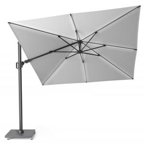 Parasol déporté avec LED 3x3m gris clair