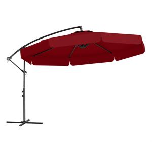 Parasol déporté avec manivelle rouge 3x3m