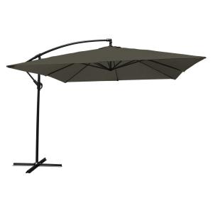 Parasol déporté carré 2,7x2,7m en acier et toile grise
