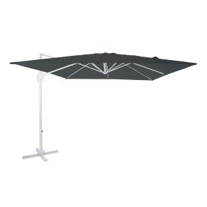 Parasol déporté carré, aluminium, blanc/gris, 300x300cm