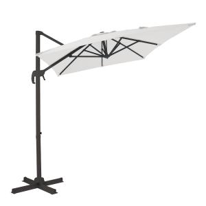 Parasol déporté carré, en aluminium, anthracite, 200 x 300…