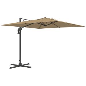 Parasol déporté carré pivotant 360° manivelle aluminium pol…