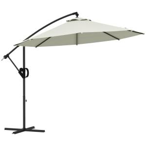 Parasol déporté inclinable aluminium crème
