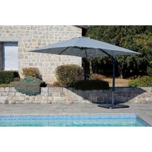 Parasol déporté inclinable carré cadix gris l. 300 x l. 300…