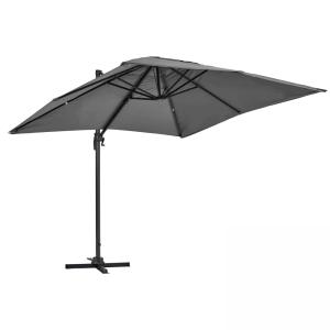 Parasol déporté inclinable et rotatif 2x3m aluminium gris a…