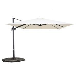 Parasol déporté inclinable et rotatif 3x3m  et 4 dalles les…
