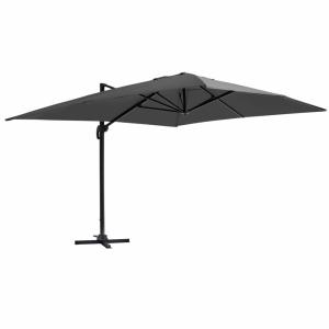 Parasol déporté inclinable et rotatif 4x3m aluminium gris a…