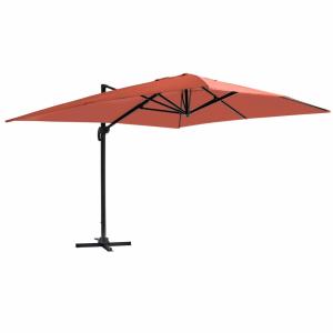 Parasol déporté inclinable et rotatif 4x3m en aluminium ter…