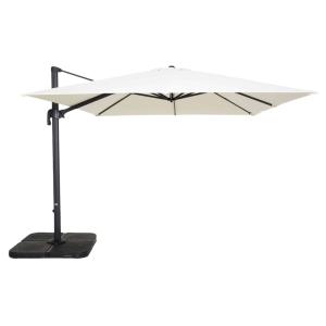 Parasol déporté inclinable rotatif 3x3m et 4 dalles à rempl…