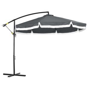 Parasol déporté jardin ø3x26cm acier gris