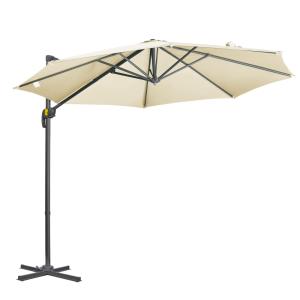 Parasol déporté octogonal ø3m inclinable acier crème