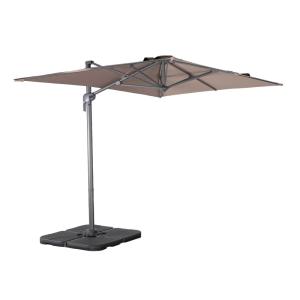 Parasol déporté rectangulaire 2x3m   dalles taupe
