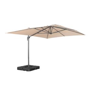Parasol déporté rectangulaire 3x4m beige   dalles à lester…