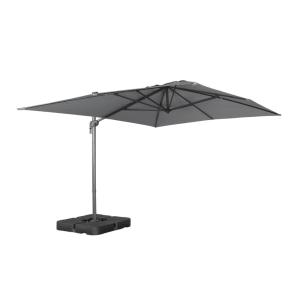 Parasol déporté rectangulaire 3x4m gris   dalles à lester 5…