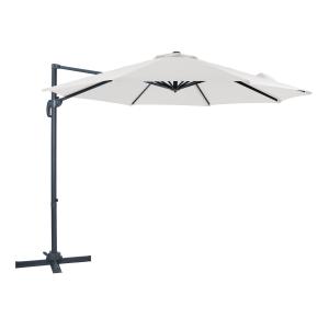 Parasol déporté rond, aluminium, anthracite/beige Ø 300cm