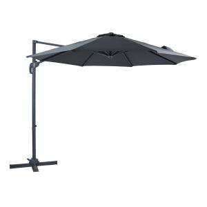 Parasol déporté rond, aluminium, anthracite/gris Ø 300cm