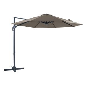 Parasol déporté rond, aluminium, anthracite/taupe Ø 300cm