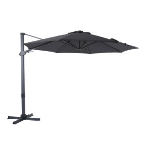 Parasol déporté rond, inclinable, aluminium anthracite/gris…