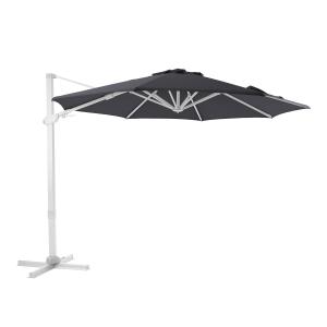 Parasol déporté rond, inclinable, aluminium blanc/gris, Ø 3…