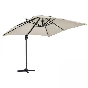 Parasol déporté rotatif 2x3m en aluminium écru