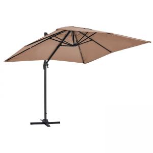 Parasol déporté rotatif 2x3m en aluminium taupe