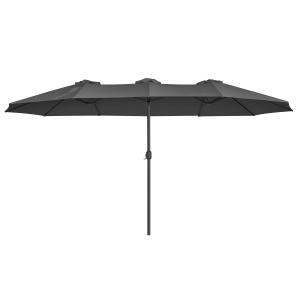 Parasol double 460 x 270 cm ombrelle protection upf 50  gris