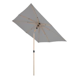 Parasol droit 2,4m - effet bois - gris anthracite - RUBIS