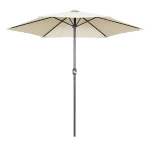 Parasol droit 3m inclinable à manivelle en aluminium écru