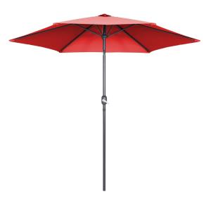 Parasol droit 3m inclinable à manivelle en aluminium rouge