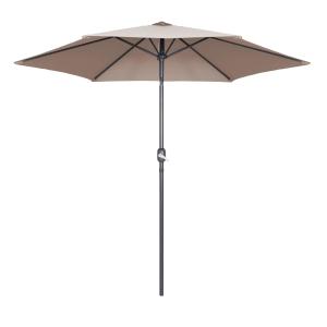 Parasol droit 3m inclinable à manivelle en aluminium taupe