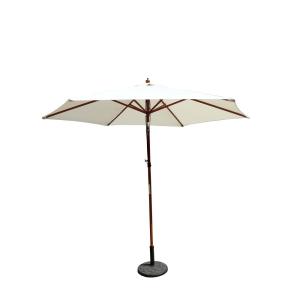 Parasol droit et inclinable en bois diamètre 3m écru