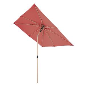 Parasol droit Ø2,4m - effet bois - terracotta - RUBIS
