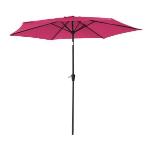 Parasol droit rond 2,70m en aluminium et toile fuchsia