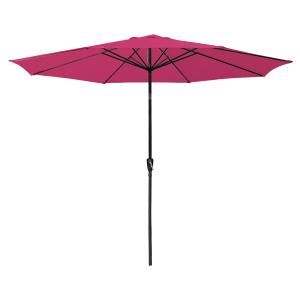 Parasol droit rond 3,30m en aluminium et toile fuchsia