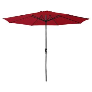 Parasol droit rond 3,30m en aluminium et toile rouge