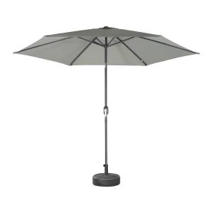 Parasol droit rond D300cm, orientable, kaki, mât central