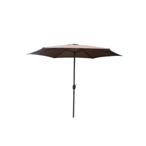 Parasol droit rond diamètre 3 m chocolat