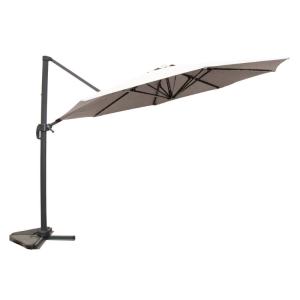 Parasol écru droit rond 3,5 x 3,5 m rotatif à 360