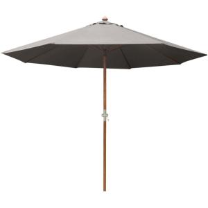 Parasol en bois 300 cm avec manivelle holly gris