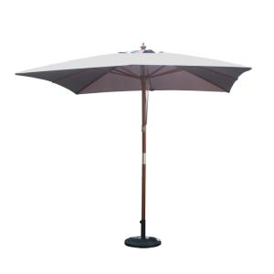 Parasol en bois carré toile grise