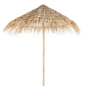 Parasol en bois de bouleau et fibre végétale tressée