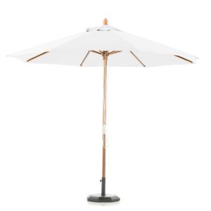 Parasol en bois rond diamètre 3m ecru  - habana