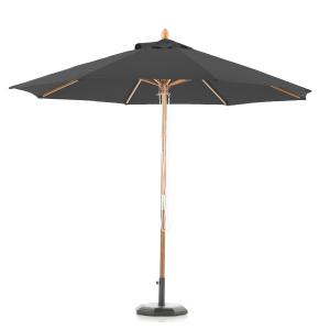 Parasol en bois rond diamètre 3m noir  - habana