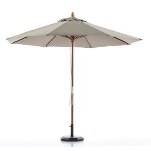 Parasol en bois rond diamètre 3m taupe  - habana