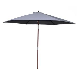 Parasol gris droit rond 3 x 3 m