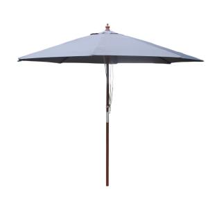 Parasol gris rond 2,66 x 2,66 m